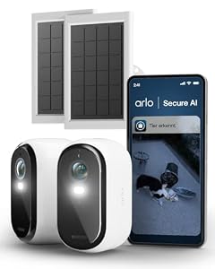 Arlo Essential 3 HD Überwachungskamera Aussen WLAN & 2 Solar Panel, Kabellos, 1080p Video, Farbnachtsicht, Licht, Bewegungsmelder, Sirene, 2-Wege Audio, Smart Home & Secure Plan Testzeitraum, 2er Set