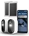 Arlo Essential 3 HD Überwachungskamera Aussen WLAN & 2 Solar Panel, Kabellos, 1080p Video, Farbnachtsicht, Licht, Bewegungsmelder, Sirene, 2-Wege Audio, Smart Home & Secure Plan Testzeitraum, 2er Set
