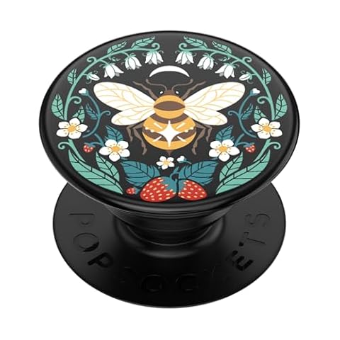 PopSockets PopGrip - Rozkładany uchwyt i podstawka do telefonów oraz tabletów z wymiennymi krążkami PopTops - Bee Boho