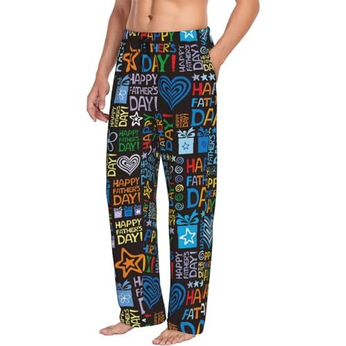 Happy Father Day Print Men'S Pajama Pants Soft Sleep Lounge Pants With Pockets-2