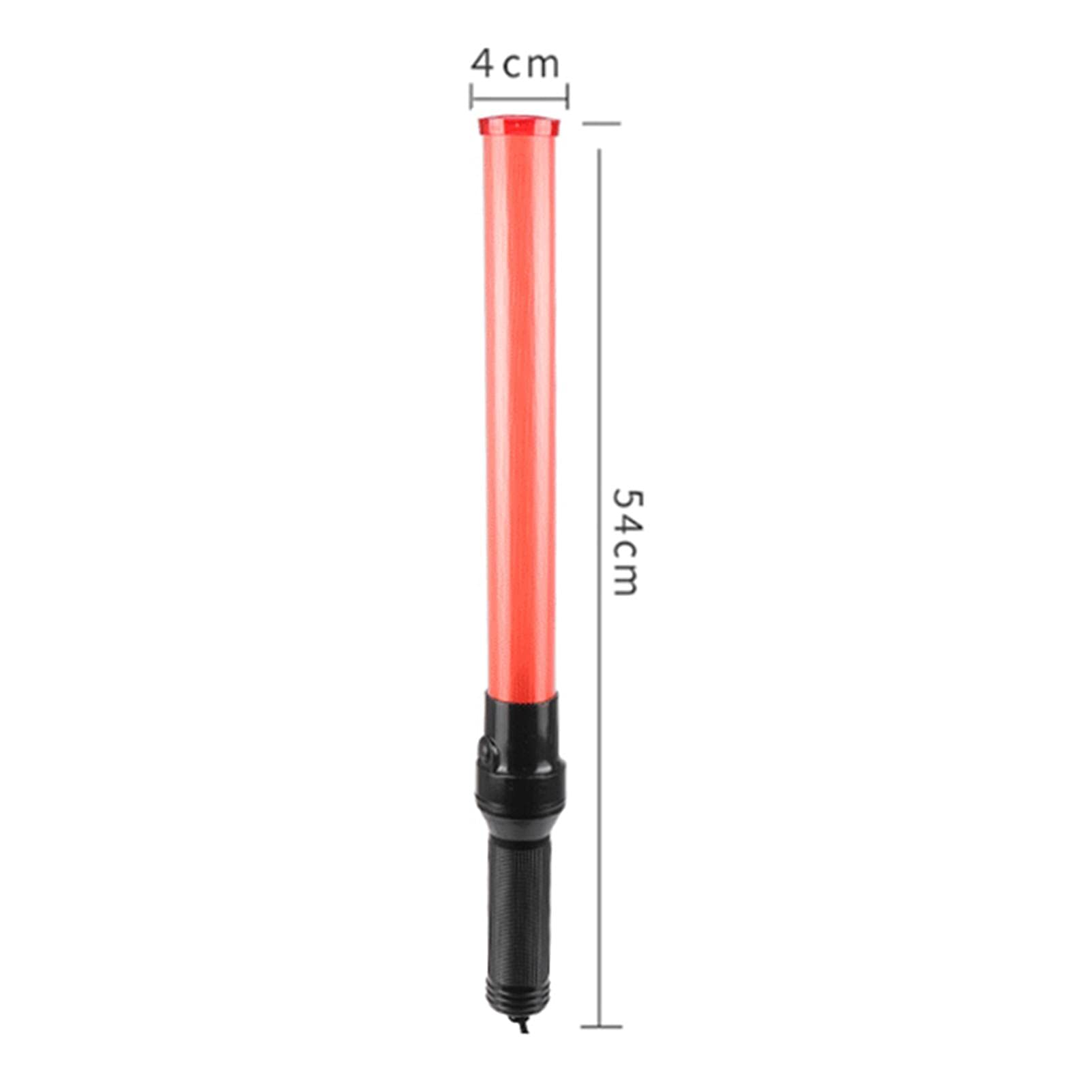 Baguette de signalisation de 54 cm - Bâton de signalisation de sécurité LED étanche rechargeable avec mode clignotant de lumière rouge, lanière de dragonne, finition orange, pour urgence de camping