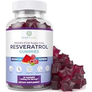 Sugar-Free Resveratrol Gummies – Potent Anti-Aging Antioxidant – Resveratrol Supplement to Support Digestive & Immune Health – Natural Herb for Cell Growth & Repair – Easy Chewable NMN Alternative