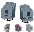 GimaiOurun Outdoor Swivel Lounge Chair Cover 2 Pack, Waterproof Heavy Duty Outdoor Outdoor Lawn Patio Furniture Rocking Chair Cover, (29 W x 31 D x 38.5 H inches), Gray