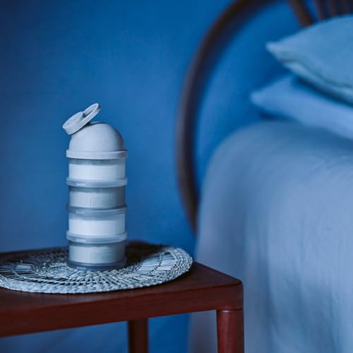 Babymoov Milchpulver Portionierer Baby - Stapelbar, 4 Fächer, ergonomischer Ausguss, Milchpulver Aufbewahrungsbox - Beige