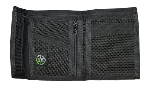 Ballistic Nylon Bifold Wallet with Zippered Coin Pocket (Black)4