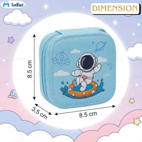 Image of FunBlast Square Coin Pouch for Kids - Cute Cartoon Design Mini Purse, Multipurpose Coins Pouch, Small Zipper Wallet for Kids & Girls, Kawaii Coin Bag (BlueRandom-)