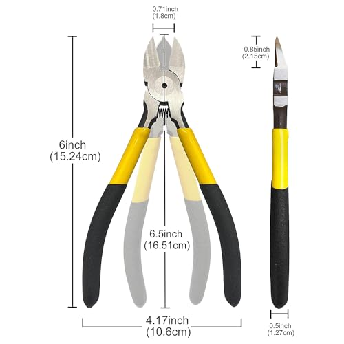 Image of BOOSDEN Wire Cutter,6.5 inch Side Cutters,Spring Loaded Wire Cutters for Crafting,Flush Cutter,Ultra Sharp for Jewelry Making,Flush Cut Pliers,Dikes Wire Cutters,Floral Wire Cutter,Snips (Pack of 3)