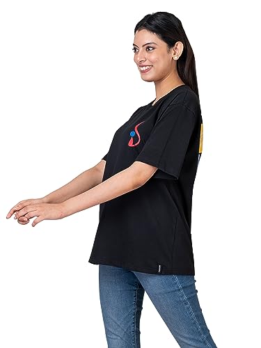Image of INDYSOUL Women /Girls Casual Supercombed Biowashed Cotton Qversize Tshirt