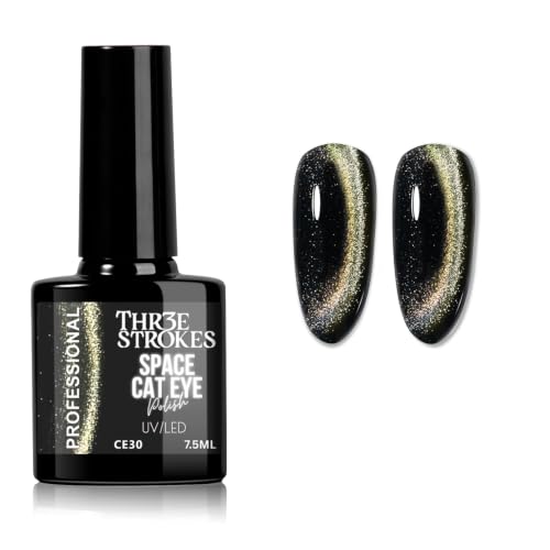 Image of THR3E STROKES 9D Glitter Cat Eye Gel Magnetic Nail Polish Art Manicure DIY at Home Soak Off UV Gel 7.5ML (CE30, 7.5ML)