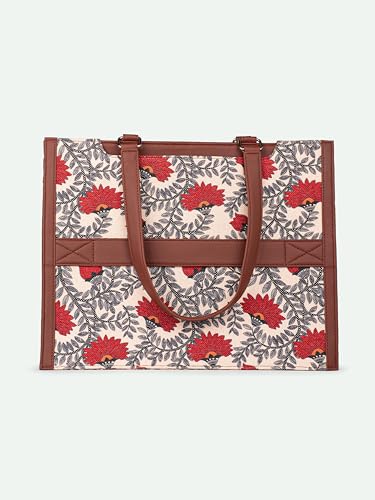 Image of ZOUK Boardroom Office Bag for Women | Big Size Business Tote | Laptop Up to 14 Inch | Water-Resistant | Stylish Handbag for Work & Travel |