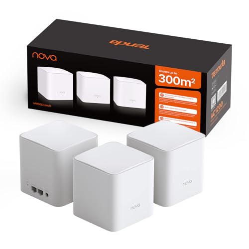 Tenda WiFi Mesh Nova MW5G AC 1200 - Système WiFi Mesh Couverture de 3 à 5 pièces- Remplacement Routeur Répéteur WiFi pour Toute la Maison - Compatible avec Toute Les Box Fibre - 3 Pack