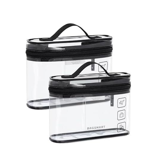 BAGSMART TSA Approved Toiletry Bag, 2 Pack Clear Makeup Cosmetic Bag Organizer, Quart Size Travel Bag for Toiletries, Carry-on Travel Accessories Essentials, Black-2pcs