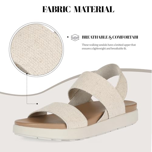Womens Walking Sandals Comfortable, Casual Low Platform Sandals with Back Strap Lightweight, Orthopedic Wedge Travel Shoes4