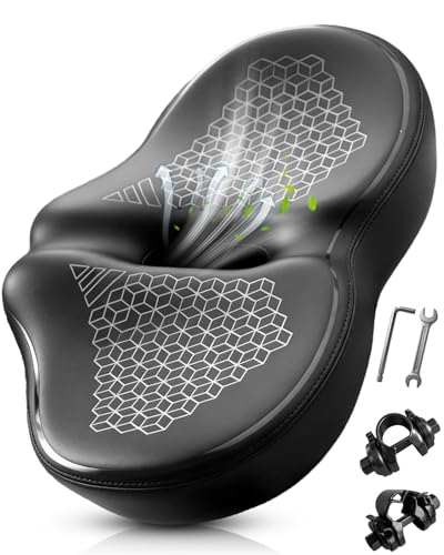 Noseless Oversized Bike Seat for Men & Women, 2026 Upgrade Comfortable Extra Wide Padded Bicycle...