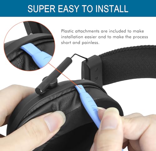 Almohadillas para auriculares con gel refrigerante para Razer BlackShark V2 / V2 PRO - Negro | Cojines de repuesto con tela ICE Silk y espuma viscoelástica para cancelación de ruido, instalación fácil miniatura 5