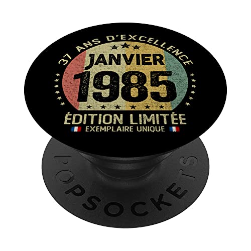 37 años Anniversario mujer hombre regalo 37 años enero 1985 PopSockets PopGrip Intercambiable