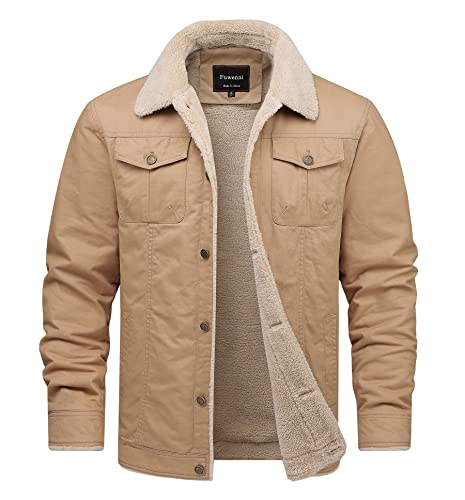 Men's Winter Sherpa Lined Fleece Military Cargo Jacket Cotton Outerwear Jacket Coat