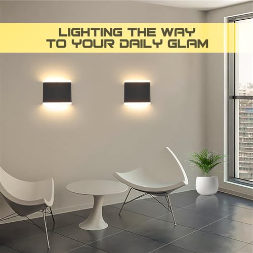 Image of GIGAWATTS 6W Modern Acrylic LED Lamp 120V Decorative Wall Sconce Bulkhead Light BIS Approved Half Cylinder Indoor Outdoor Lighting Fixture for Home Garden Living Room (Pack of 1, Warm White)