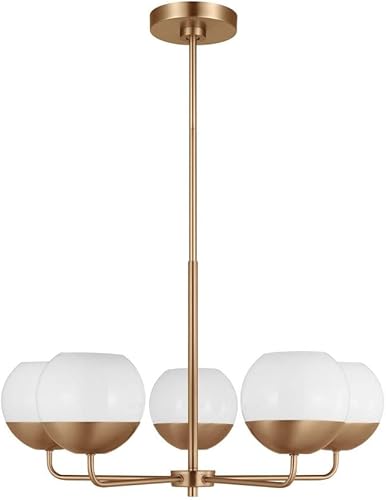 Generation Lighting 3168105-848 Alvin - Candelabro de 5 luces, 300 vatios en total, latón satinado