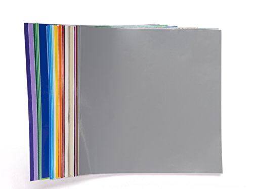 EZ Craft USA Permanent Adhesive Backed Vinyl Sheets 12" x 12" - 40 Sheets Assorted Colors Works with Cricut and Other Cutters