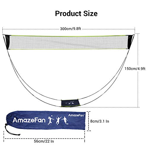 AmazeFan Portable Badminton Net Set with Stand & Carrying Bag, Folding Volleyball Tennis Badminton Net – Easy Setup for Beach/Indoor Court, Outdoor, No Tools or Stakes Required - Thumbnail 3
