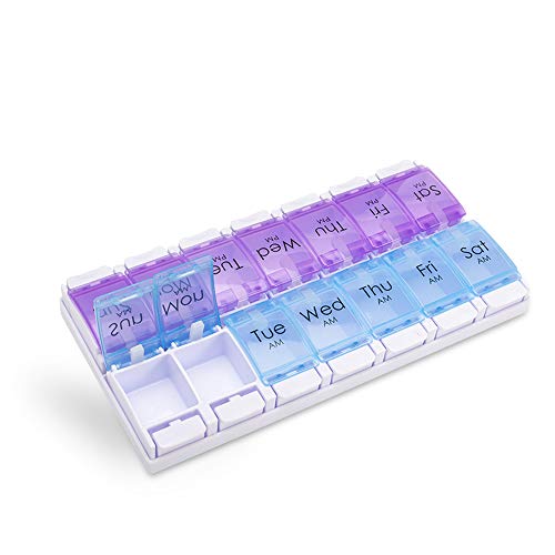 7 Day Medicine Organizer, Weekly Pill Organizer 2 Times a Day AM PM