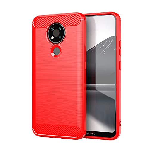 Nokia 3.4 Case,Turphevm Soft TPU Slim Fashion Anti-Fingerprint,Anti-Scratch & Non-Slip Protective Phone Case Cover for Nokia 3.4 (Red TPU)