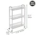 mDesign Steel Rolling Utility Cart Storage Organizer Trolley with 3 Basket Shelves for Laundry Room, Mudroom, Garage, Bathroom Organization - Holds Detergents, Hand Soap - Biro Collection, Silver