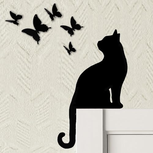 image for OFlyDesigns Cat Butterfly Door Corner, Door Frame Corner Decor, Spring