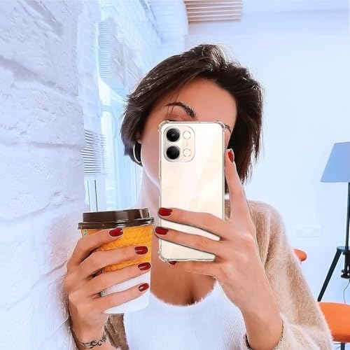 Image of Lustree Compatible with vivo Y21 5G Back Cover| Clear + TPU Case with 4 Corner Air Cushion Protection & Camera Protection | Slim& Stylus Cover for vivo Y21 5G