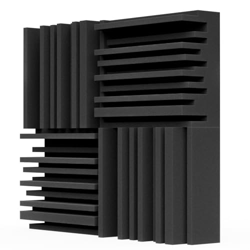 BXI Thick Acoustic Foam Panels, 30 x 30 x 7.8 cm, Pack of 4 Broadband Sound-Absorbing Foam, Dense Sound-Absorbing Upholstery Tiles, Recording Studio Foam Absorber