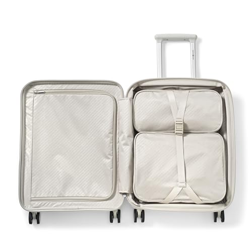 Image of Samsonite Paralux Carry-On Luggage - Innovative Design - Quick Access Front Pocket - Dual Suspension Wheel Technology - TSA Lock - Expandable - Includes Removable Packing Cubes - Stone Grey