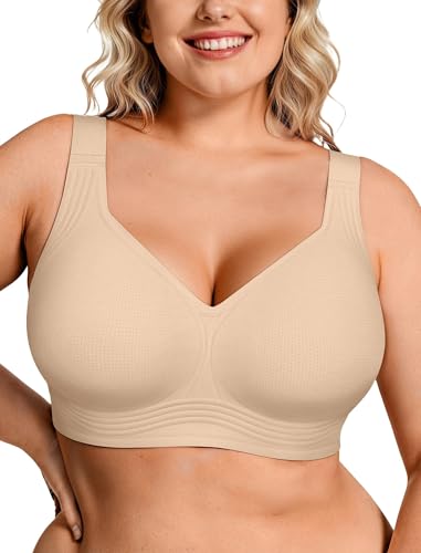 Image of OEAK Womens Wireless Jelly Bras Plus Size Support Push Up Comfortable Bra | no underwire,full coverage,for large breast,minimizer bra,seamless,tshirt bras,everyday bra