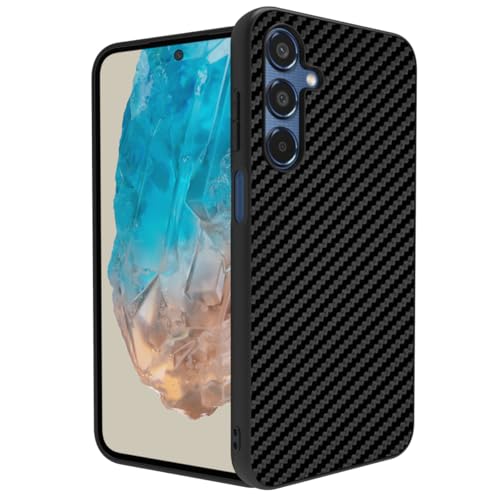Image of RIGGEAR Sleek Back Cover Case Compatible with Samsung Galaxy M35 5G (TPU+PC | Black CF)