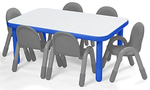 Children’s Factory Baseline 48"x30" Rect. Table, Homeschool/Playroom Toddler Furniture, Kids Activity Table for Daycare/Classroom Learning, 20" Legs, Royal Blue