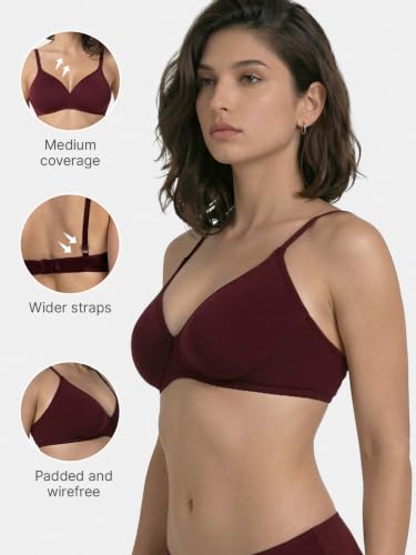 Image of Enamor Women Cotton Padded Non Wired Bra
