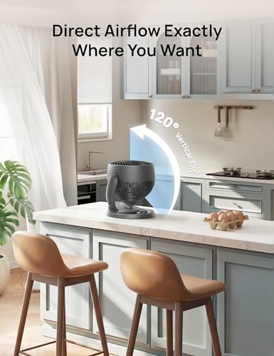 Image of DREO Desk Fan, 12-Inch Air Circulator Fan for Bedroom, 70ft Powerful Airflow, 120 Tilt Adjustment, 25dB Ultra-Quiet, 3 Speeds Small Table Fan for Whole Room, Home, Office