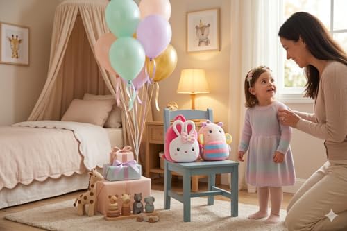 Image of Cartoon Plush Kids School Bag 2-6 Years | Soft Toy Backpack for Boys & Girls | Toddler Nursery Preschool Bag | Lightweight Adjustable Straps