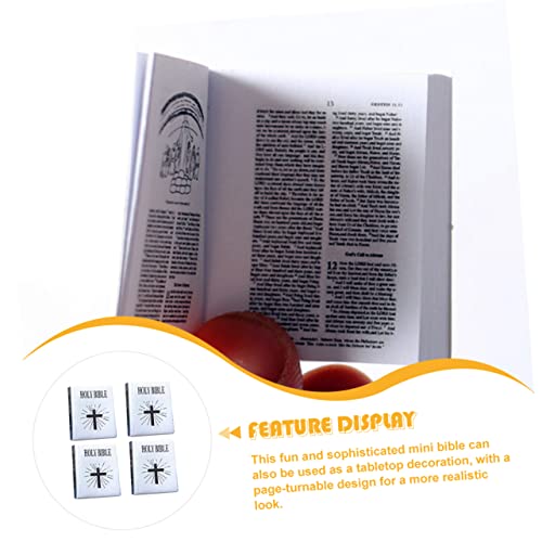 NUOBESTY 4 Pçs Mini Bíblia Mini Casa De Bonecas Acessórios Bíblicos Decoração Para Crianças Mini Cas