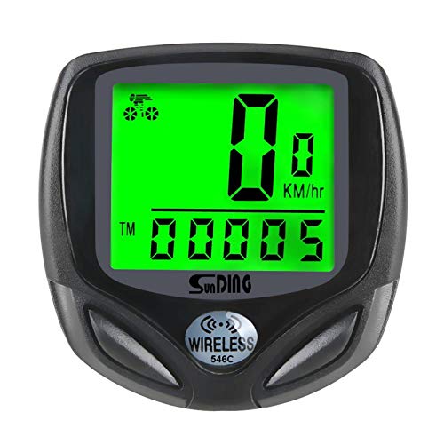 mewmewcat Computador de bicicleta sem fio com tela de luz de fundo de LCD de suporte Computador de b