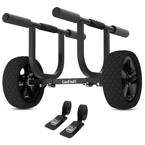 GanFind kayak cart with detachable frame and crossbar