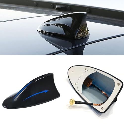 ijuicy 1 PC Shark Fin Antenna Cover for Car, Car Antenna Topper, Vehicle Shark Fin Shape Cover with Adhesive Tape, Universal Car Accessories for Most Cars, SUVs, Vans (Black)