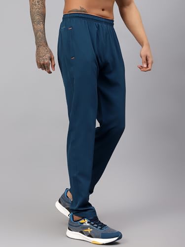 Image of Vector X Solid Men Sports Trousers 100% Polyester with Zipper Pockets(Pack of 1)