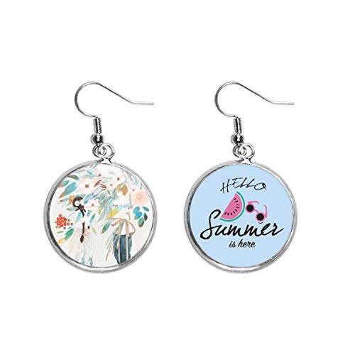 Pendientes de sandía estilo chino clásico y pendientes para el lóbulo