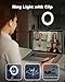 Imagen de Railee Aro de Luz con Trípode y Clip 6'' Ring Light Escritorio Regulable Anillo de Luz Sobremesa con Movil Soporte para Videoconferencia Portátil Monitor Computadora Zoom Selfie Video