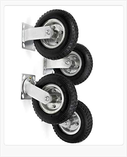 8\" Pneumatic Air Tire Wheel 2 Rigid + 2 Swivel HD Farm Cart Caster Large 4Pcs