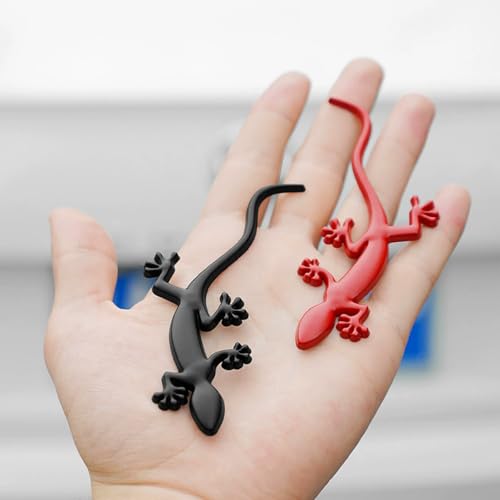 Image of 2 Pcs 3D Spiders Chrome Emblems Badges Sticker Car Decorations for AirPods Ma Decoration for All Universal Car Vehicle, Truck, Motorcycle, RV, Scooter, SUV, Door, Window Spider (2 Pcs Gecko-Black)