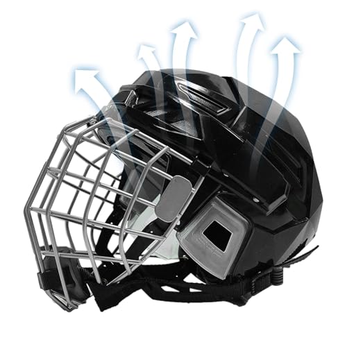 Generic - Bouclier de hockey sur glace - Hockey juvénile - Combo de casques de hockey sur glace avec cage | Engrenage de hockey résistant et résistant pour hockey sur glace