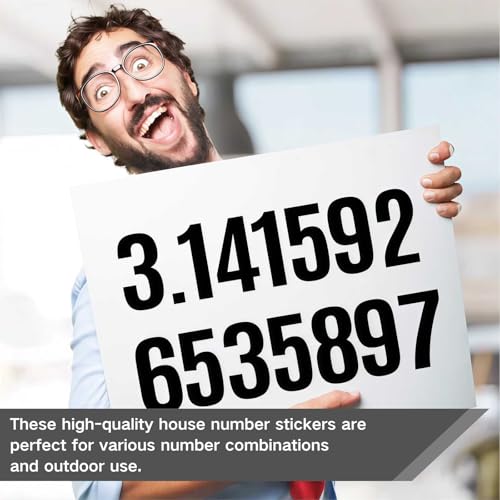 Reflektierende Zahlen Aufkleber für Außenbereich – 12 Blatt, 10 cm, Schwarz, 0-9, Wetterbeständig, Selbstklebend, Ideal für Hausnummern, Briefkästen und kreative Anwendungen