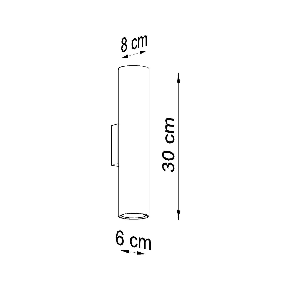 SOLLUX lighting Lagos 2 Aplique | Diseño Moderno Con Pantalla Cilíndrica, Estilo Industrial | Bombilla GU10 Reemplazable, 2 x 40 W | Acero Con Recubrimiento En Polvo, Blanco, 6 x 8 x 30 cm